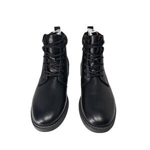 Club Room Westin Black Faux Leather Lace-Up Boots Men’s 10.5M NWT